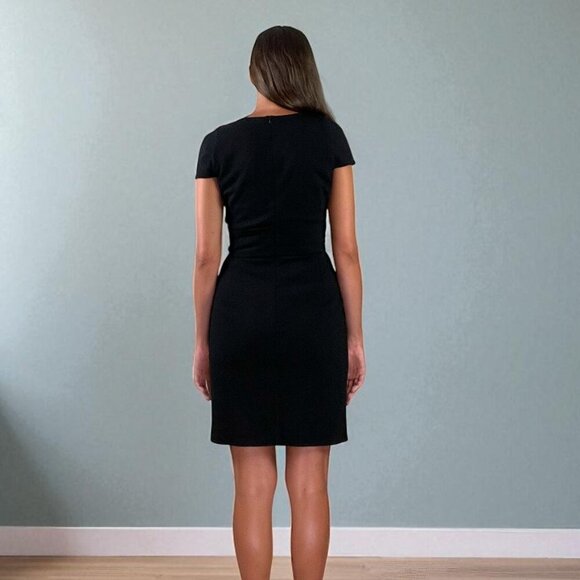 STRENESSE GABRIELLE STREHLE BLACK PLEATED V-NECK DRESS - Picture 2 of 9